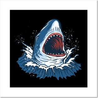 shark illustration Posters and Art